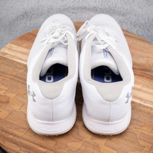 Under Armour Charged Breathe 2 Womens Golf Shoes Size 10 White Leather Spikeless - Picture 4 of 9